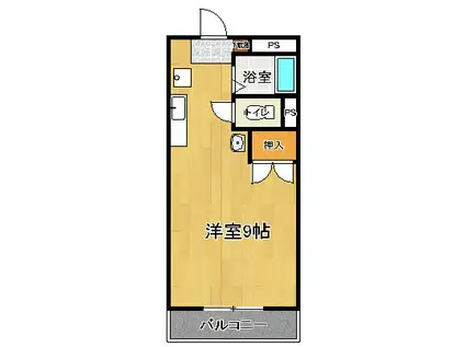 オーシャン南久留米(ワンルーム/1階)の間取り写真