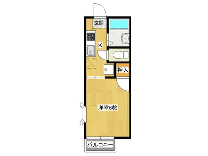 シャテロ観音台(1K/2階)の間取り写真