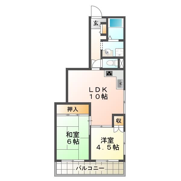 ジョイフル赤羽(2LDK/2階)の間取り写真