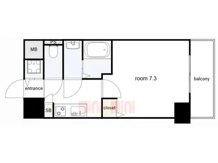 レジデンス神戸レガーロ(1K/5階)の間取り写真