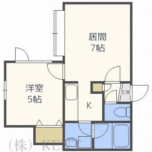アルカディア壱番館(1LDK/3階)の間取り写真