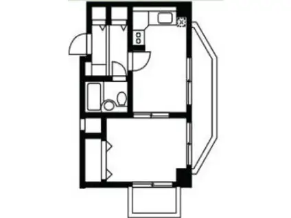 クレグラン東品川(1DK/4階)の間取り写真