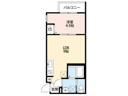 DOEL(1LDK/3階)の間取り写真