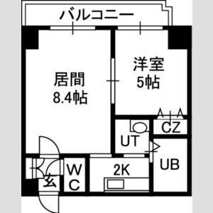 WILL DO南12条(1LDK/4階)の間取り写真