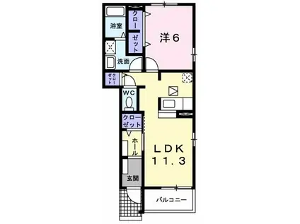 ジラソーレ(1LDK/1階)の間取り写真