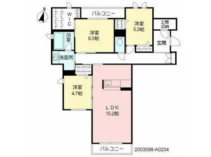 アンジュール大野城(3LDK/2階)の間取り写真