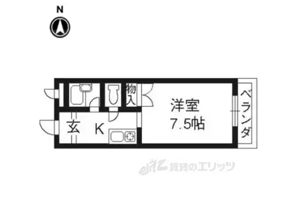 プランドール(1K/2階)の間取り写真