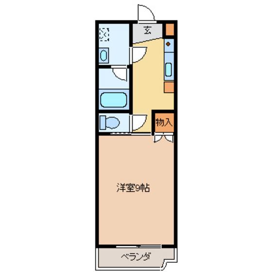 グランハイツ戸出(1K/1階)の間取り写真
