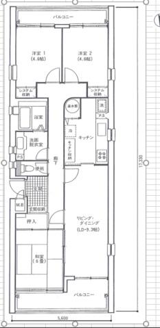 あさかヴィレッジ リニア棟(3LDK/3階)の間取り写真