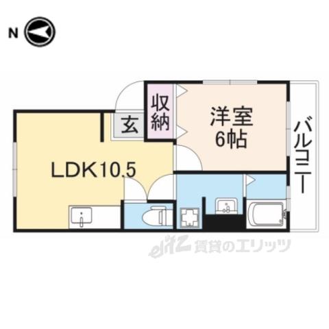 近鉄天理線 天理駅 徒歩1分 4階建 築50年(1LDK/2階)の間取り写真