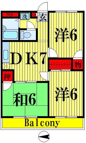 アンザベルテIII(3DK/3階)の間取り写真