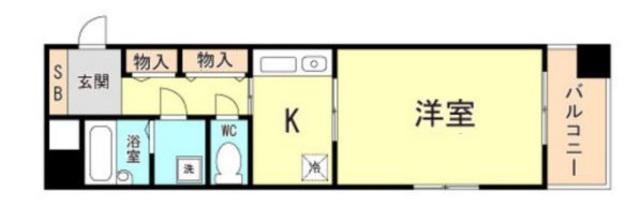 プレサンス新神戸(1K/4階)の間取り写真