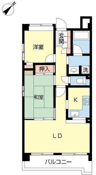 CASA-FORTUNA(2LDK/2階)の間取り写真