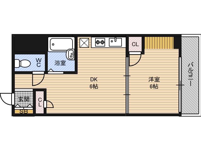 雅叙園ハイツ(1DK/7階)の間取り写真