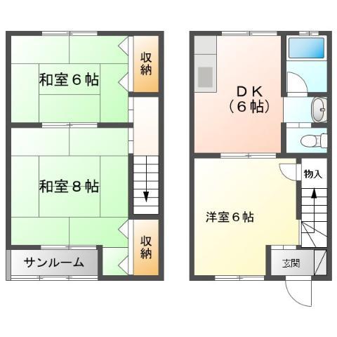 パークホーム根城(3DK/1階)の間取り写真
