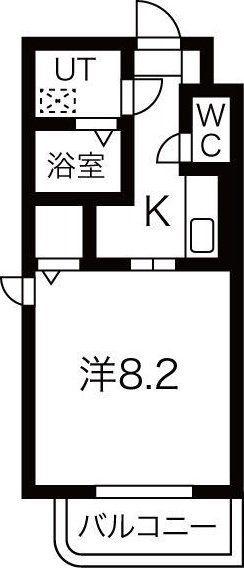 マックス河原町駅(1K/1階)の間取り写真