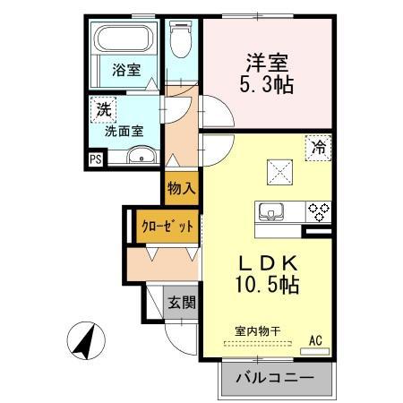 フェリーチェ青山(1LDK/1階)の間取り写真