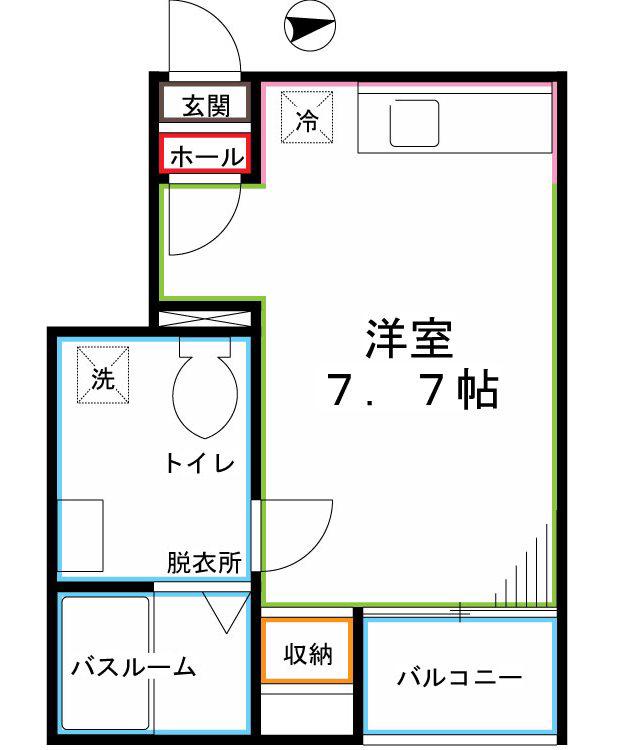 コーディエ(ワンルーム/1階)の間取り写真