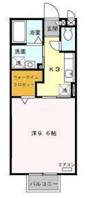 ラフォーレ山崎(1K/2階)の間取り写真
