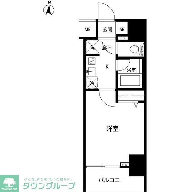 ルクレ錦糸町(1K/5階)の間取り写真