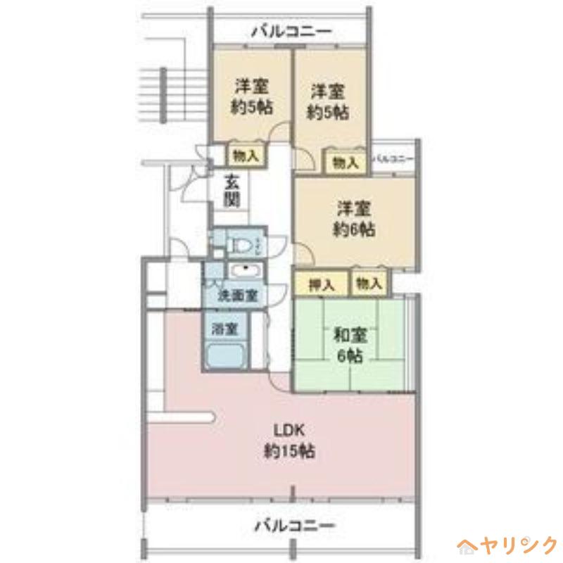 ヴァンヴェール平和ヶ丘(4LDK/3階)の間取り写真