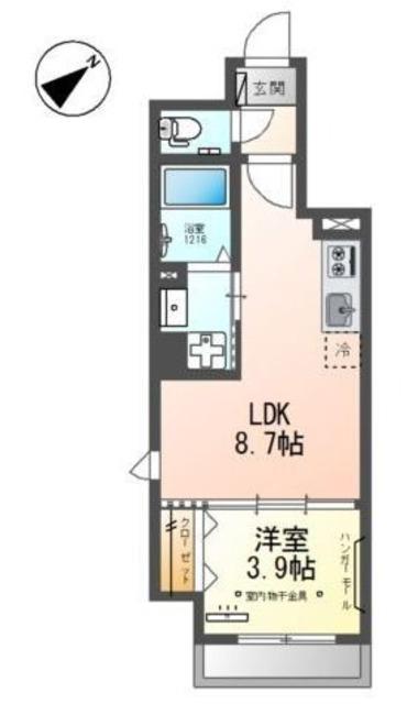 ピーニャ市川(1LDK/4階)の間取り写真
