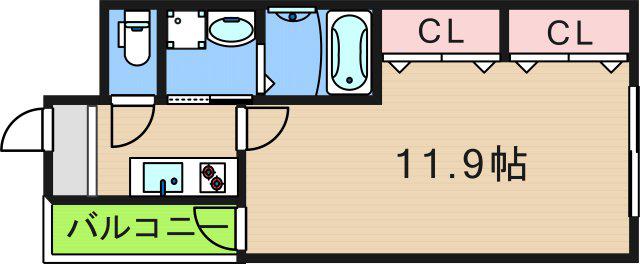 フジパレス北加賀屋V番館(1K/3階)の間取り写真