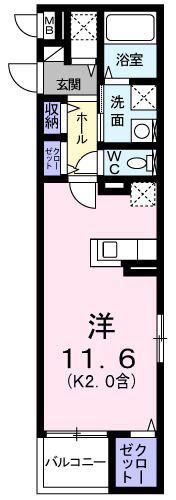 クラテックレジデンスII(ワンルーム/4階)の間取り写真