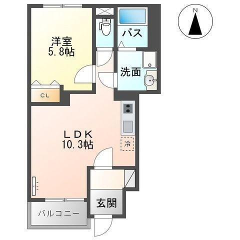 カーサ みらい(1LDK/1階)の間取り写真