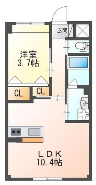 LUMINOUS STAGE(1LDK/3階)の間取り写真