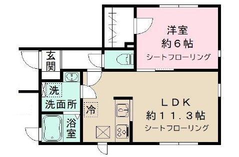 BONNE RIVIERE(1LDK/1階)の間取り写真