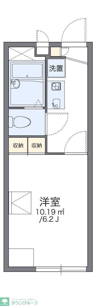 レオパレスとののいり(1K/1階)の間取り写真
