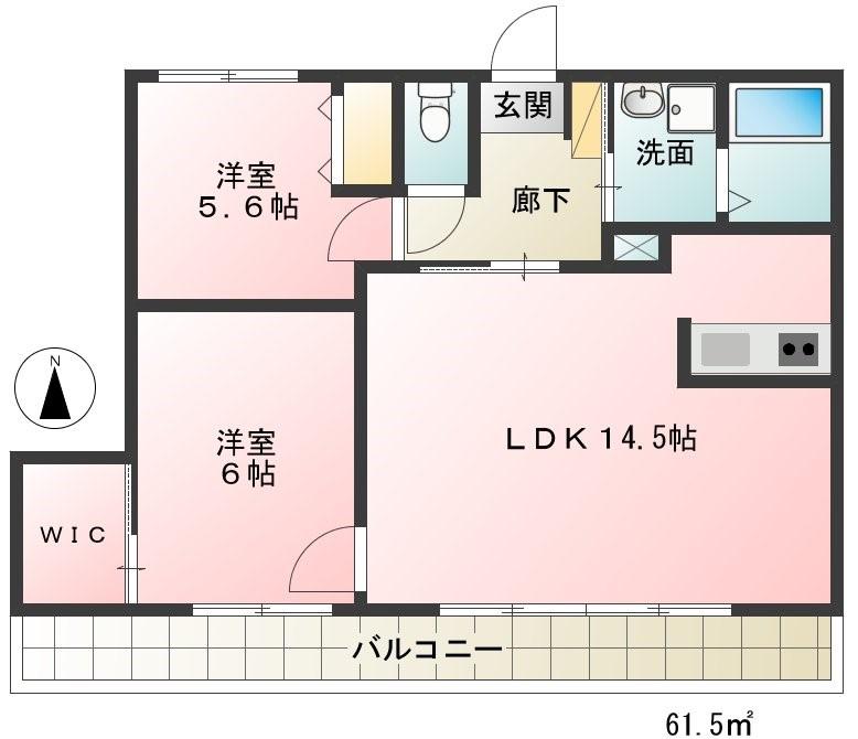 アイレックス(2LDK/3階)の間取り写真