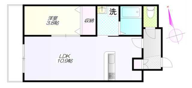 グラン・シャリオ阿佐ヶ谷(1LDK/1階)の間取り写真
