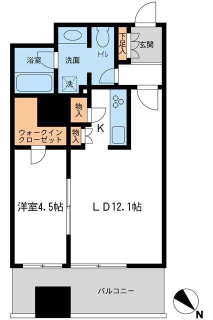 メトロタワー山下町(1LDK/12階)の間取り写真