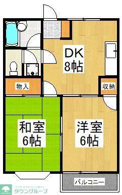 アンジュI番館(2DK/2階)の間取り写真