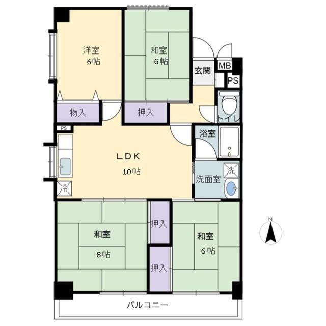 協栄マンション(4LDK/5階)の間取り写真