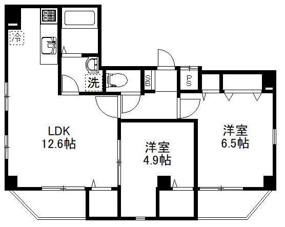 EPガーデン緑(2LDK/6階)の間取り写真