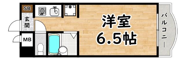 ロマネスク姫島(1K/4階)の間取り写真