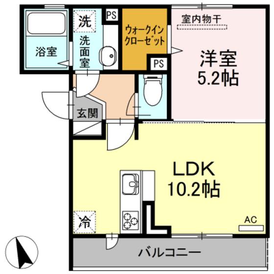クレールA(1LDK/3階)の間取り写真
