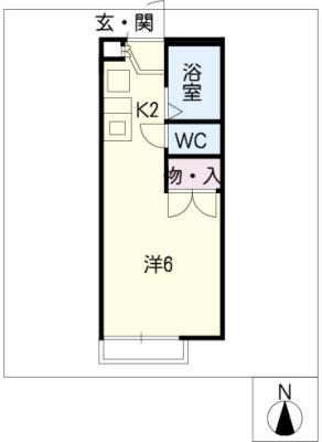 コーポラス大門(ワンルーム/2階)の間取り写真