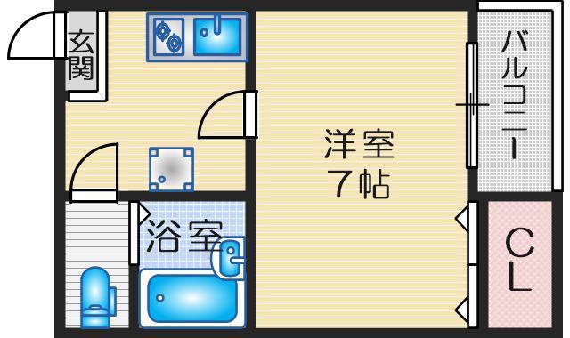 REBANGA江坂AP(ワンルーム/4階)の間取り写真
