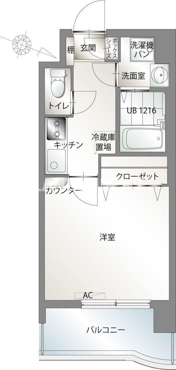 エンクレスト赤坂(1K/10階)の間取り写真