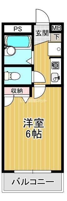 グレースビル(1K/2階)の間取り写真