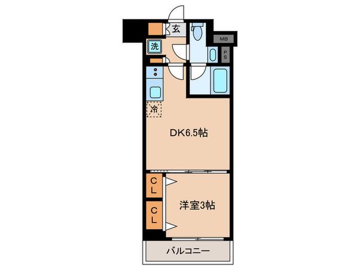 BLUROCK後楽園(1DK/4階)の間取り写真