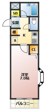 ロイヤルパレスII(1K/3階)の間取り写真