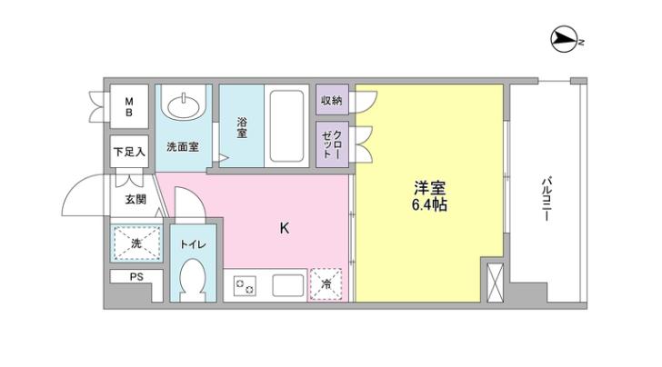 グリーチネ元町(1K/5階)の間取り写真
