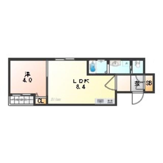 H-MAISON長吉出戸(1LDK/2階)の間取り写真