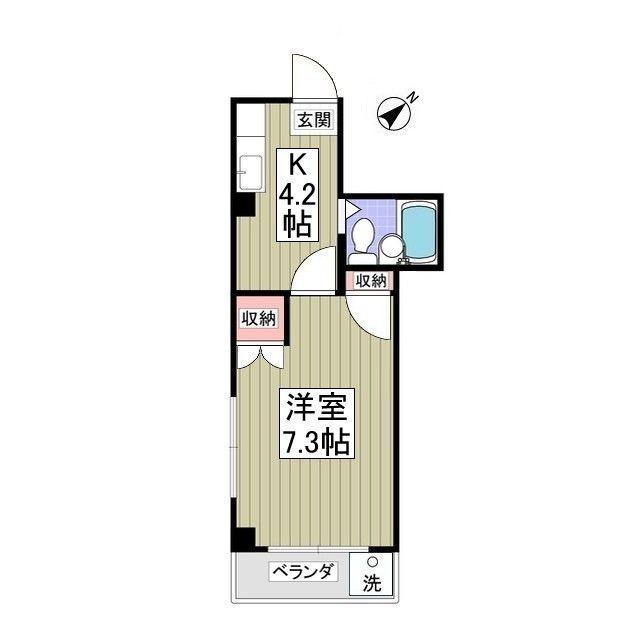 リエス館林(1K/2階)の間取り写真