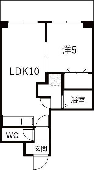 サンメゾン穂(1LDK/4階)の間取り写真